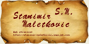 Stanimir Maletković vizit kartica